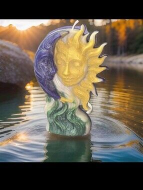 The Sun & Moon In Love Candle